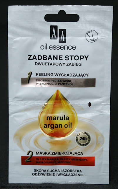 Kosmetyczne inspiracje: AA Oil Essence - Dwuetapowy zabieg na stopy peeling + maseczka