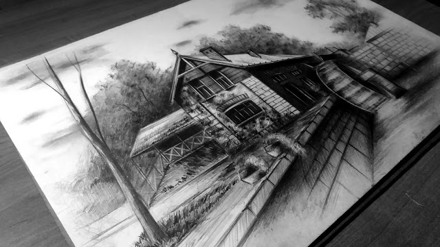 Amiluna ART - Blog o rysowaniu: Watermill - pencil drawing 