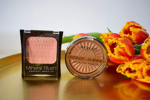 Róż do policzków Mineral Blush Perfect make-up i puder brązująco-rozświetlający Bronze&Shimmer; Revers | Anszpi