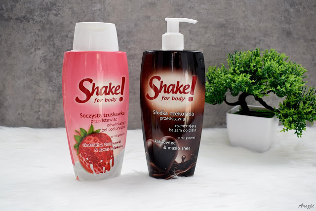 Obłędnie pachnące produkty Shake For Body: truskawkowy żel pod prysznic i czekoladowy balsam do ciała | Anszpi