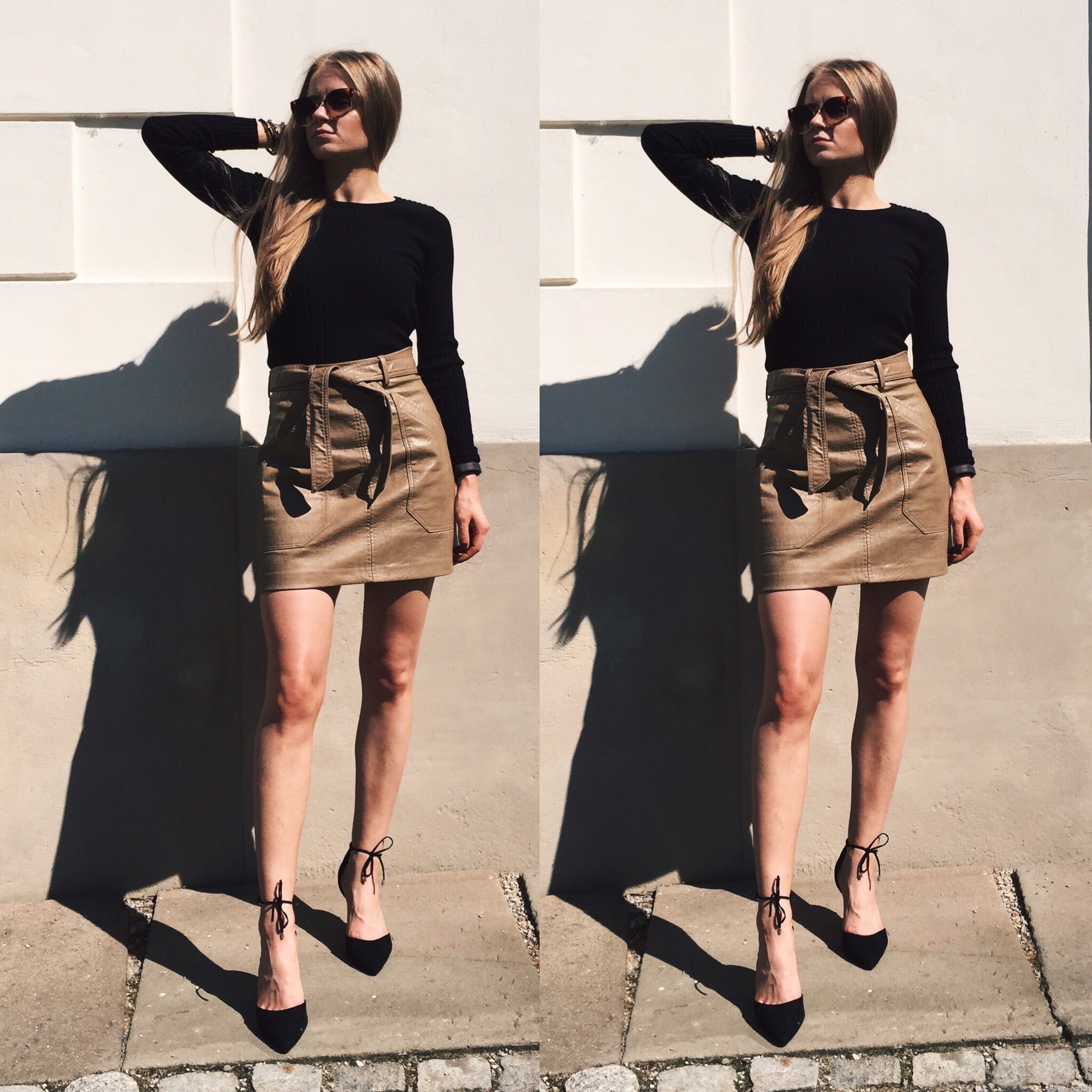 Leather skirt x heels – BABAJA