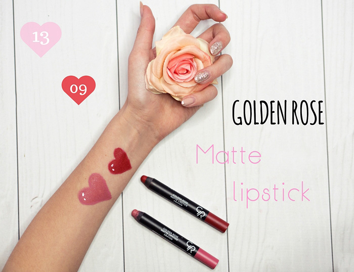 Golden Rose Matte Crayon Lipstick - matowe pomadki do ust w kredce 13 i 09 - Ada Zet