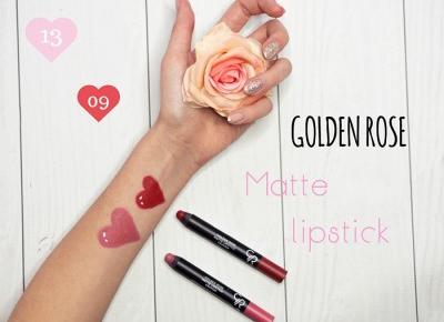 Golden Rose Matte Crayon Lipstick - matowe pomadki do ust w kredce 13 i 09 - Ada Zet