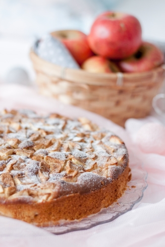Włoskie ciasto z mascarpone i jabłkami - orkiszowe pełnoziarniste, bez cukru - Fitkot
