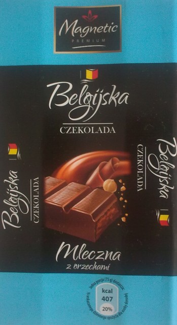 Batonik Belgijska Czekolada Mleczna z orzechami - Magnetic Premium/Luxima Premium