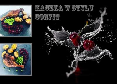 Przepisy kulinarne -Udo z kaczki w stylu confit z pieczonymi ziemniakami, gotowanym zielonym groszkiem i konfiturą borówkową   | Kreatyvna