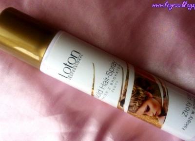 Loton Professional  Gold Hair-Spray, Lakier z brokatem złoty, złoty pył zaklęty w spray'u | Blog Fashion and Beauty - Personal by Leyraa