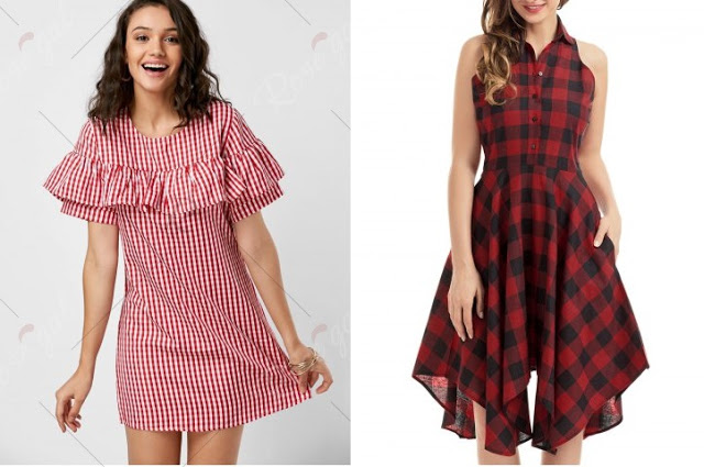 MY WISH LIST Rosegal.com // Red plaid dress (Blod)