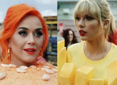 Taylor Swift i Katy Perry GODZĄ się w nowym teledysku! W przebraniu burgera i frytek - PUDELEK