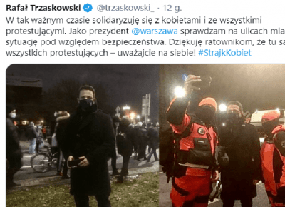 Rafał Trzaskowski lansuje się Strajkiem Kobiet zamiast zająć się awariami w mieście
