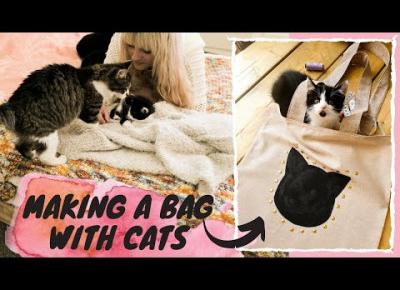 Jak zrobić torbę na zakupy? DIY dla miłośników kotów! TUTORIAL 😻 z kotami 😻