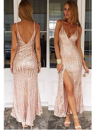 $99--V-Neck Sequins Prom Dress--27dress.com