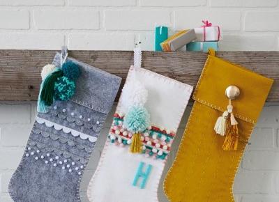 DIY Christmas stockings with felt appliqués and fun embellishments - Think.Make.Share.