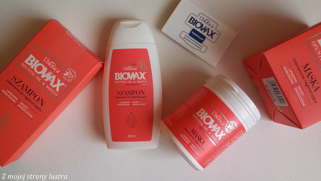Z mojej strony lustra: L'biotica Biovax Opuntia oil&mango szampon i maska do wÅosÃ³w