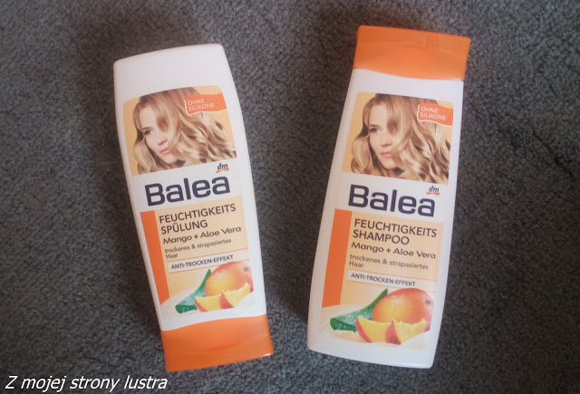Nawilżający duet do włosów Balea: szampon i odżywka (d/s) Mango i Aloes | Z mojej strony lustra - blog kosmetyczny