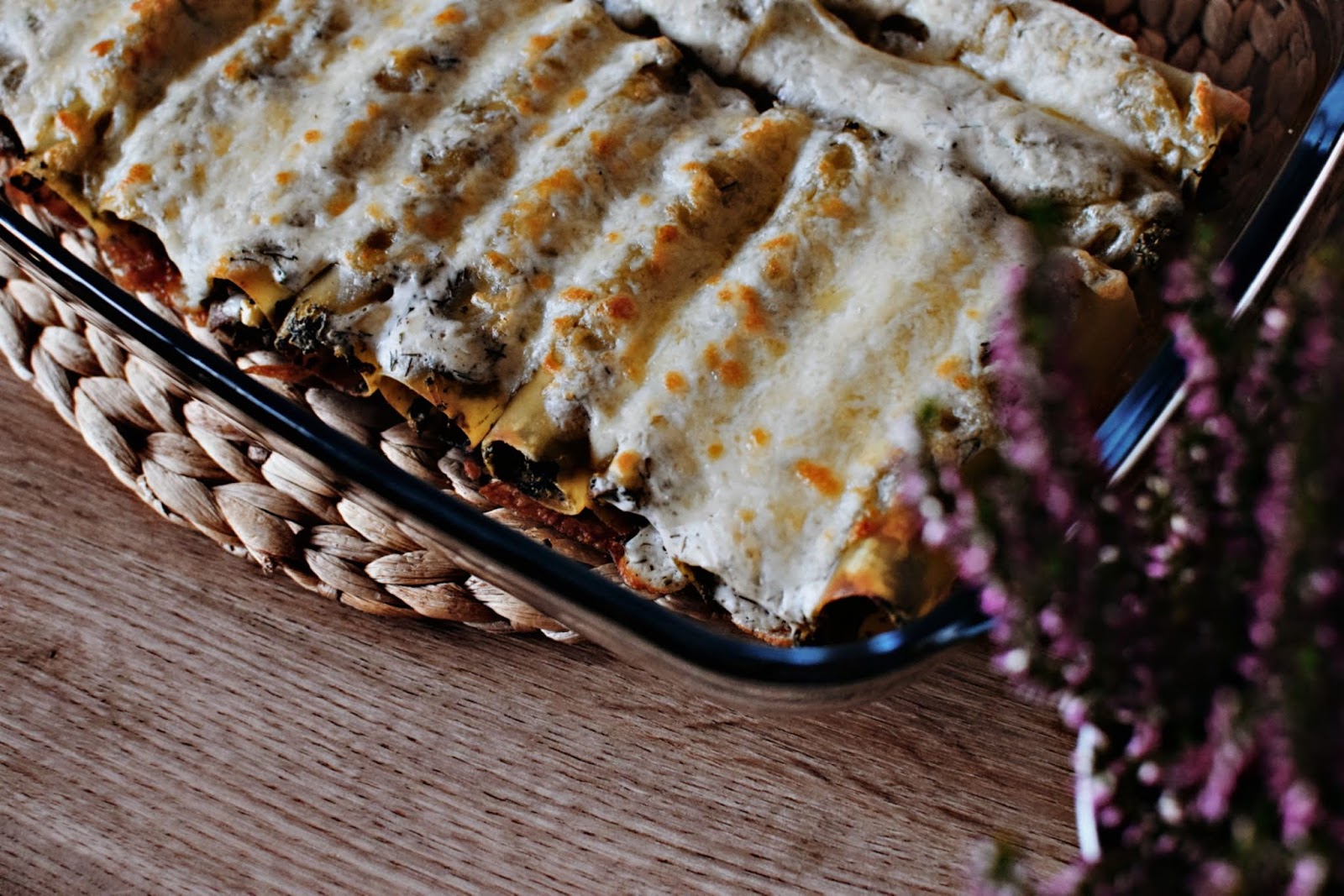 Cannelloni nadziewane szpinakiem i szynką - Związek na patelni
