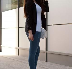 Zara Jeans Black Blazer - Feather - Mój sposób na modę 