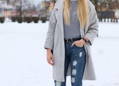 GRAY COAT & RIPPED JEANS - I am AGA