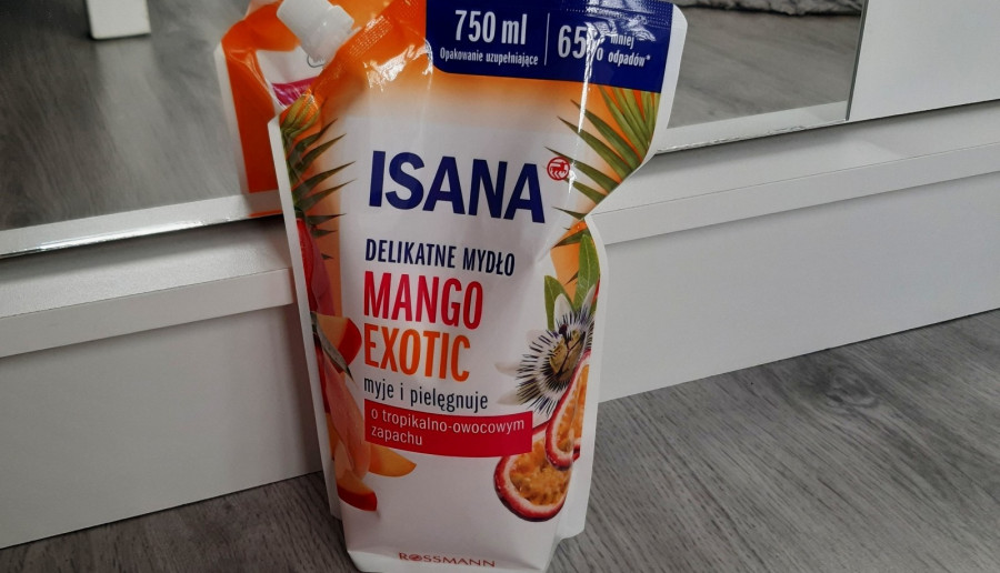 Isana - Mydło do rąk w płynie, Mango Exotic.