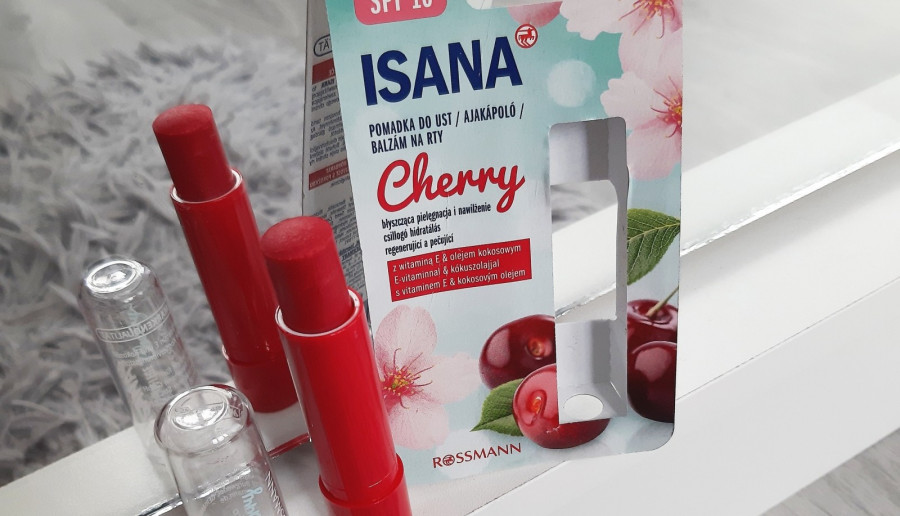 Isana - Pomadka ochronna do ust, Cherry.