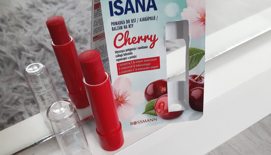Isana - Pomadka ochronna do ust, Cherry.