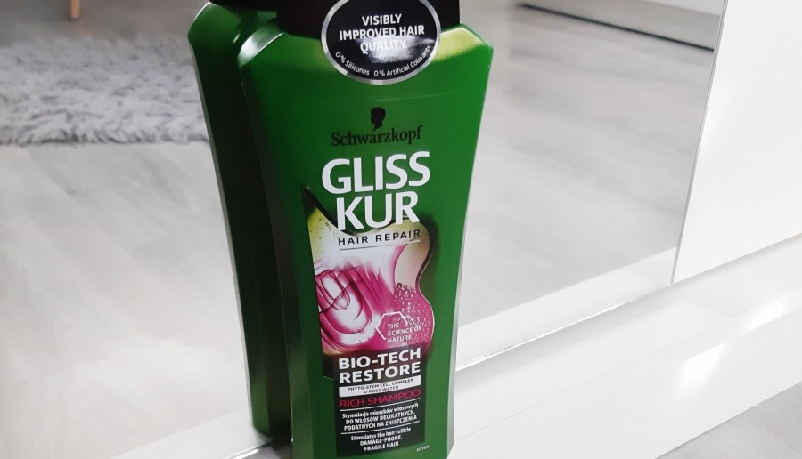 Schwarzkopf - Gliss Kur, Bio-Tech Restore, Szampon do włosów, Stymulacja mieszków włosowych, Włosy delikatne.