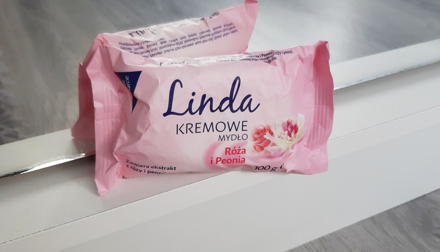 Linda - Mydło w kostce, Kremowe, Róża i peonia.