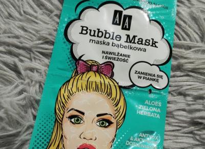 AA - Bubble Mask, Maska bąbelkowa do twarzy, Nawilżenie i świeżość, Aloes i zielona herbata.