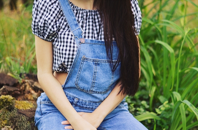 jeansowe ogrodniczki 