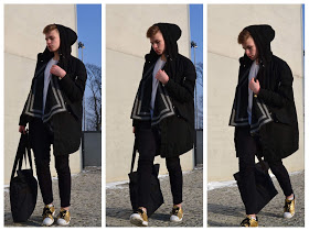 Borysolczyk: Black jacket, gold shoes.