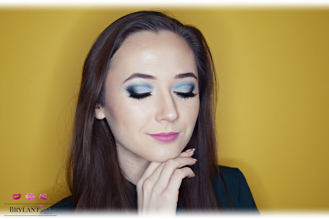 Blog Brylantina: Granatowo-błękitny makijaż Cut Crease | Delia Cosmetics i inne