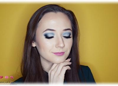 Blog Brylantina: Granatowo-błękitny makijaż Cut Crease | Delia Cosmetics i inne