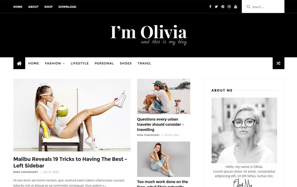 Olivia Responsive Blogger Template - Darmowy Szablon – Centrum Blogera
