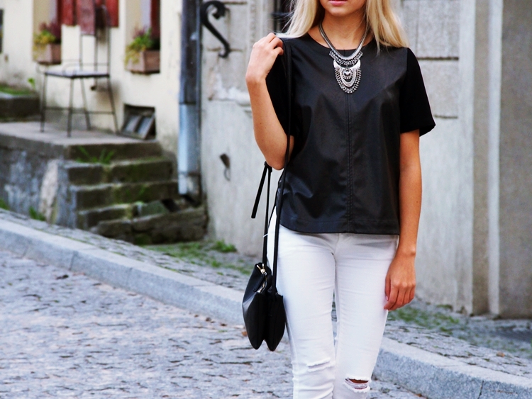 Dalena Daily: LEATHER T-SHIRT
