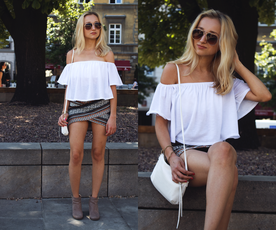 WHITE BLOUSE AND AZTEC SKIRT – DALENA DAILY