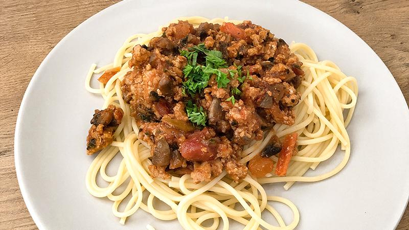 Spaghetti Bolognese z Pieczarkami