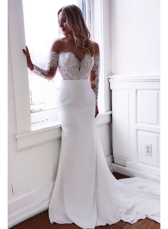 Designer Brautkleider Mit Ärmel | Hochzeitskleid Meerjungfrau Mit Spitze_Brautkleider Mit Ärmel_Brautkleider_Brautkleider,Abiballkleider,Abendkleider