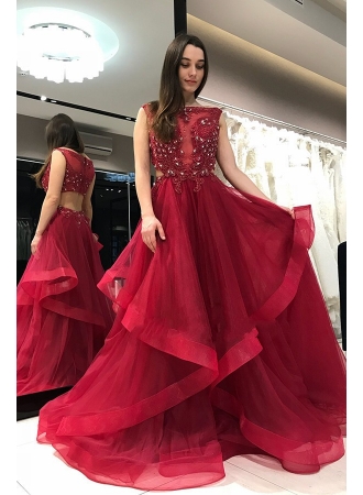 Elegante Abendkleider Lang Rot | Bodenlang Abiballkleider Mit Spitze_Abendkleider_Kleider für Besondere Anlässe_Brautkleider,Abiballkleider,Abendkleider