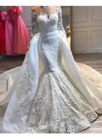 Luxus Hochzeitskleider A linie Spitze | Brautmoden mit Ärmel_Brautkleider Mit Ärmel_Brautkleider_Brautkleider,Abiballkleider,Abendkleider