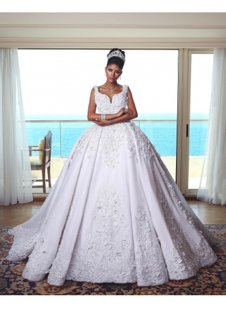 Luxus Weiße Brautkleider Mit Spitze Prinzessin Hochzeitskleider Online_A-Linie Brautkleider_Brautkleider_Brautkleider,Abiballkleider,Abendkleider