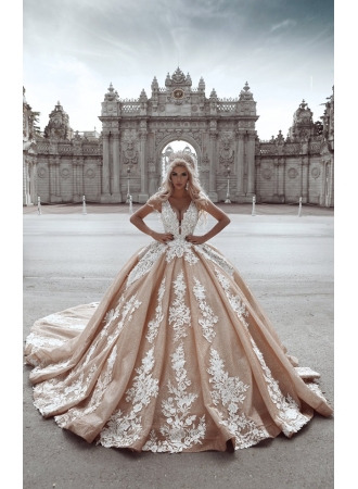 Luxus Brautkleider Prinzessin | Hochzeitskleider mit Spitze Online_A-Linie Brautkleider_Brautkleider_Brautkleider,Abiballkleider,Abendkleider