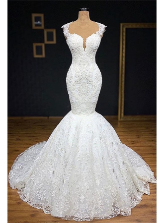 Exklusives Hochzeitskleider Mit Spitze | Brautkleid Meerjungfrau Online_Brautkleider Meerjungfrau_Brautkleider_Brautkleider,Abiballkleider,Abendkleider