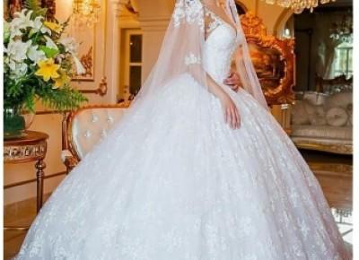 Modern Weiße Brautkleider Mit Ärmel Prinzessin Spitze Hochzeitskleider Günstig