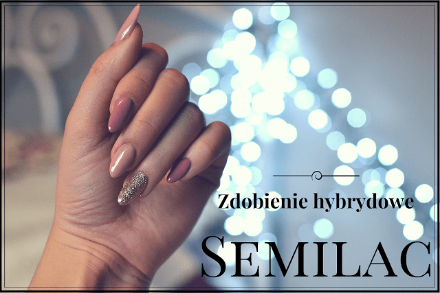 Paznokcie hybrydowe SEMILAC - Brudny Róż i Złoto | Bette Fashion