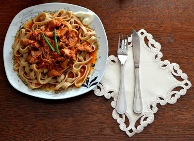 Bette.Fashion: Makaron Tagliatelle z indykiem i papryką