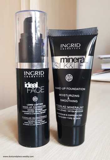 Porównanie podkładów Ideal Face nr 10 i Mineral Silk&Lift nr 280 | Ingrid Cosmetics - Dusty Red Place