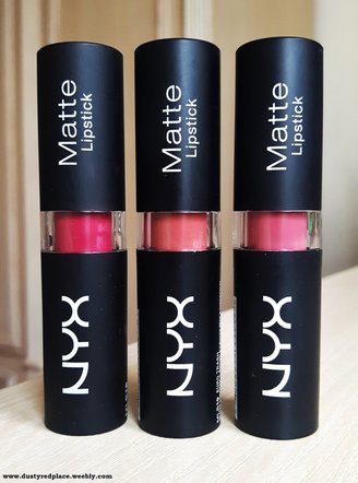 NYX Matte Lipstick - krótka recenzja i swatche - Dusty Red Place