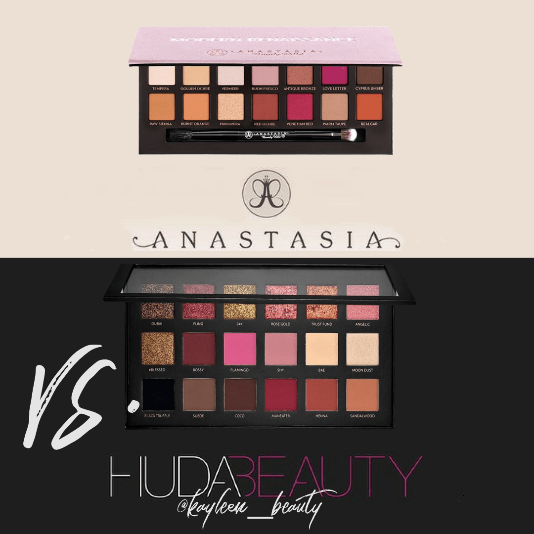 Modern Renaissance vs. Rose Gold Palette: Huda Beauty vs Anastasia Beverly Hills. | Kayleen beauty!