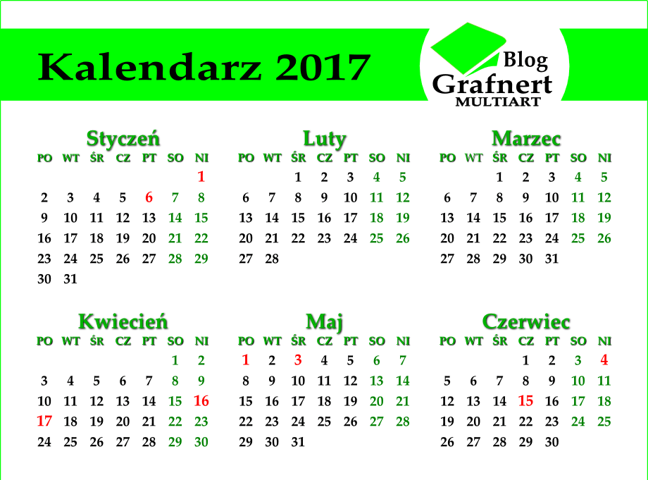 Grafnert Multiart: Kalendarz 2017