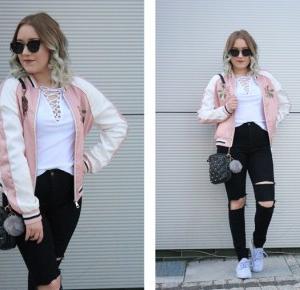 Pink bomber jacket